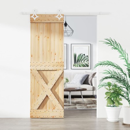 Sliding door with solid pine wood fittings 70x210 cm by vidaXL, Doors - Ref: Foro24-3203169, Price: 162,71 €, Discount: %