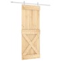 Puerta corredera con herrajes madera maciza de pino 80x210 cm de vidaXL, Puertas - Ref: Foro24-3203170, Precio: 156,40 €, Des...