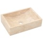 Tocador de baño madera maciza de teca con lavabos mármol crema de vidaXL, Tocadores de baño - Ref: Foro24-3096578, Precio: 45...