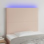 Headboard LED lights cappuccino synthetic leather 100x5x118/128cm by vidaXL, Headboards and footboards - Ref: Foro24-3122233,...