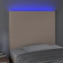 Headboard LED lights cappuccino synthetic leather 100x5x118/128cm by vidaXL, Headboards and footboards - Ref: Foro24-3122233,...