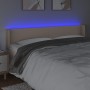 Cabecero con LED cuero sintético capuchino 203x16x78/88 cm de vidaXL, Cabeceros y pies de cama - Ref: Foro24-3123069, Precio:...