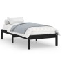 Estructura de cama madera maciza individual negra 75x190 cm de vidaXL, Camas y somieres - Ref: Foro24-809981, Precio: 83,20 €...