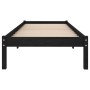 Black single solid wood bed frame 75x190 cm by vidaXL, Beds and slatted bases - Ref: Foro24-809981, Price: 83,20 €, Discount: %