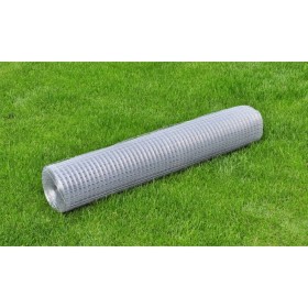 Quadratisches Drahtgeflecht aus silberverzinktem Stahl 1x25 m von vidaXL, Zaunpaneele - Ref: Foro24-140117, Preis: 79,12 €, R...