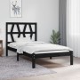 Solid black pine wood bed frame 75x190 cm by vidaXL, Beds and slatted bases - Ref: Foro24-3103962, Price: 108,99 €, Discount: %