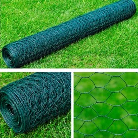 Dark green galvanized steel hexagonal wire mesh 1x25 m by vidaXL, fence panels - Ref: Foro24-140118, Price: 33,99 €, Discount: %