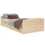 Bed frame with drawers solid pine wood 90x200 cm by vidaXL, Beds and slatted bases - Ref: Foro24-322159, Price: 176,21 €, Dis...