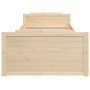 Bed frame with drawers solid pine wood 90x200 cm by vidaXL, Beds and slatted bases - Ref: Foro24-322159, Price: 176,21 €, Dis...