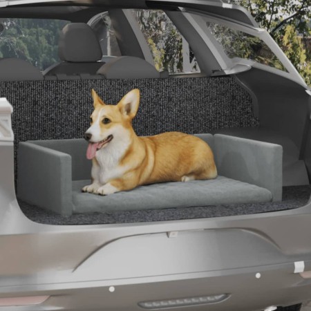 Cama de maletero coche para perros aspecto lino gris 90x60 cm de vidaXL, Camas para perros - Ref: Foro24-171353, Precio: 44,3...