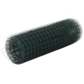 Grüner PVC-beschichteter Hühnerstalldraht aus Stahl, 10 x 0,5 m von vidaXL, Zaunpaneele - Ref: Foro24-143623, Preis: 25,99 €,...