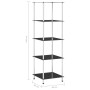 5-stufiges Regal aus schwarzem Hartglas, 40 x 40 x 130 cm von vidaXL, Bücherregale und Regale - Ref: Foro24-249511, Preis: 61...