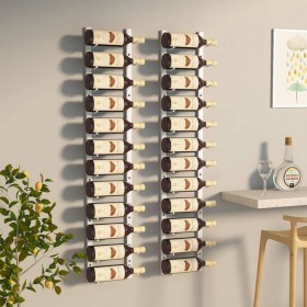 Wall wine rack for 12 bottles 2 units white iron by vidaXL, Wine racks - Ref: Foro24-340881, Price: 91,99 €, Discount: %