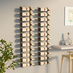 Wall wine rack for 12 bottles 2 units golden iron by vidaXL, Wine racks - Ref: Foro24-340882, Price: 86,64 €, Discount: %