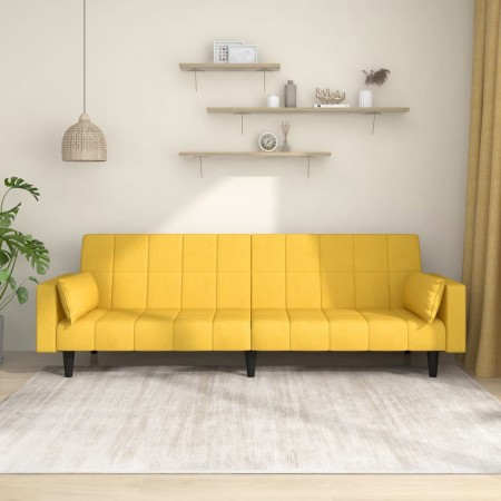 2-seater sofa bed with two yellow fabric pillows by vidaXL, Sofas - Ref: Foro24-337497, Price: 191,20 €, Discount: %