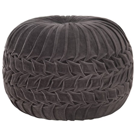 Cotton velvet pouf with anthracite gray robe design 40x30cm by vidaXL, Ottomans - Ref: Foro24-284032, Price: 61,99 €, Discoun...