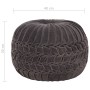 Cotton velvet pouf with anthracite gray robe design 40x30cm by vidaXL, Ottomans - Ref: Foro24-284032, Price: 61,99 €, Discoun...