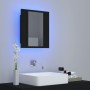 Armario espejo de baño con luz LED acrílico negro 40x12x45 cm de vidaXL, Tocadores de baño - Ref: Foro24-804949, Precio: 37,4...