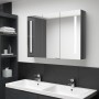 Mueble de baño con espejo LED gris brillante 89x14x62 cm de vidaXL, Tocadores de baño - Ref: Foro24-326528, Precio: 152,18 €,...