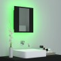 Armario espejo de baño con luz LED acrílico negro 40x12x45 cm de vidaXL, Tocadores de baño - Ref: Foro24-804949, Precio: 37,4...