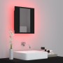 Armario espejo de baño con luz LED acrílico negro 40x12x45 cm de vidaXL, Tocadores de baño - Ref: Foro24-804949, Precio: 37,4...