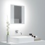 Armario espejo de baño LED acrílico blanco brillo 40x12x45 cm de vidaXL, Tocadores de baño - Ref: Foro24-804953, Precio: 41,8...