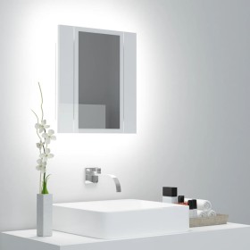 Armario espejo de baño LED acrílico blanco brillo 40x12x45 cm de vidaXL, Tocadores de baño - Ref: Foro24-804953, Precio: 41,1...