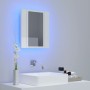 Armario espejo de baño LED acrílico blanco brillo 40x12x45 cm de vidaXL, Tocadores de baño - Ref: Foro24-804953, Precio: 41,8...