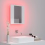 Glossy white acrylic LED bathroom mirror cabinet 40x12x45 cm by vidaXL, bathroom vanities - Ref: Foro24-804953, Price: 41,84 ...