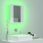 Armario espejo de baño LED acrílico blanco brillo 40x12x45 cm de vidaXL, Tocadores de baño - Ref: Foro24-804953, Precio: 41,8...