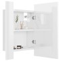 Armario espejo de baño LED acrílico blanco brillo 40x12x45 cm de vidaXL, Tocadores de baño - Ref: Foro24-804953, Precio: 41,8...