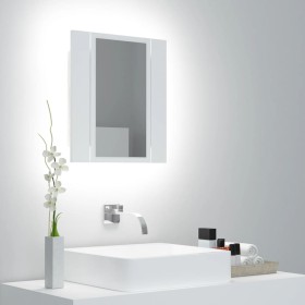 Armario espejo de baño con luz LED acrílico blanco 40x12x45 cm de vidaXL, Tocadores de baño - Ref: Foro24-804948, Precio: 44,...