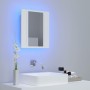 Armario espejo de baño con luz LED acrílico blanco 40x12x45 cm de vidaXL, Tocadores de baño - Ref: Foro24-804948, Precio: 49,...