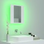 Armario espejo de baño con luz LED acrílico blanco 40x12x45 cm de vidaXL, Tocadores de baño - Ref: Foro24-804948, Precio: 49,...