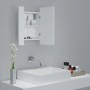 Armario espejo de baño con luz LED acrílico blanco 40x12x45 cm de vidaXL, Tocadores de baño - Ref: Foro24-804948, Precio: 49,...