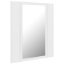 Armario espejo de baño con luz LED acrílico blanco 40x12x45 cm de vidaXL, Tocadores de baño - Ref: Foro24-804948, Precio: 49,...