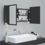 Armario espejo de baño con luz LED acrílico gris 90x12x45 cm de vidaXL, Tocadores de baño - Ref: Foro24-804974, Precio: 67,99...