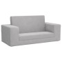 Children's 2-seater sofa bed in light gray soft plush by vidaXL, Baby and Toddler Furniture - Ref: Foro24-341828, Price: 51,4...