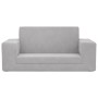 Sofá cama infantil 2 plazas felpa suave gris claro de vidaXL, Mobiliario para bebés y niños pequeños - Ref: Foro24-341828, Pr...