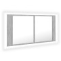 Armario espejo baño luz LED acrílico gris hormigón 90x12x45 cm de vidaXL, Tocadores de baño - Ref: Foro24-804976, Precio: 56,...