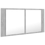 Armario espejo baño luz LED acrílico gris hormigón 90x12x45 cm de vidaXL, Tocadores de baño - Ref: Foro24-804976, Precio: 56,...