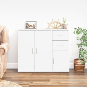 Glossy white plywood sideboard 91x29.5x75 cm by vidaXL, Sideboards - Ref: Foro24-823271, Price: 92,77 €, Discount: %