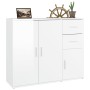 Aparador de madera contrachapada blanco brillante 91x29,5x75 cm de vidaXL, Aparadores - Ref: Foro24-823271, Precio: 98,39 €, ...