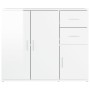 Aparador de madera contrachapada blanco brillante 91x29,5x75 cm de vidaXL, Aparadores - Ref: Foro24-823271, Precio: 98,39 €, ...