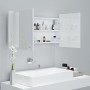 Armario espejo de baño LED acrílico blanco brillo 90x12x45 cm de vidaXL, Tocadores de baño - Ref: Foro24-804977, Precio: 63,9...