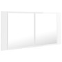 Glossy white acrylic LED bathroom mirror cabinet 90x12x45 cm by vidaXL, bathroom vanities - Ref: Foro24-804977, Price: 63,94 ...