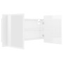 Glossy white acrylic LED bathroom mirror cabinet 90x12x45 cm by vidaXL, bathroom vanities - Ref: Foro24-804977, Price: 63,94 ...