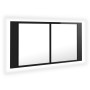 Armario espejo de baño LED acrílico negro brillo 90x12x45 cm de vidaXL, Tocadores de baño - Ref: Foro24-804978, Precio: 84,39...