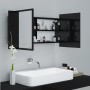 Armario espejo de baño LED acrílico negro brillo 90x12x45 cm de vidaXL, Tocadores de baño - Ref: Foro24-804978, Precio: 84,39...