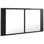 Armario espejo de baño LED acrílico negro brillo 90x12x45 cm de vidaXL, Tocadores de baño - Ref: Foro24-804978, Precio: 84,39...